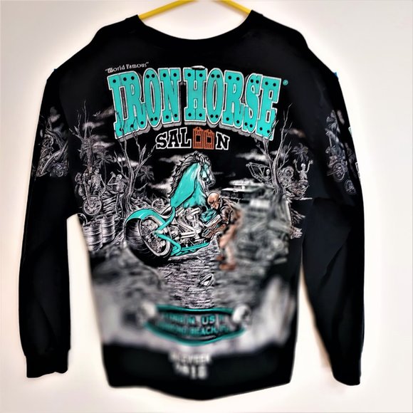 WORLD FAMOUS IRON HORSE SALOON ORMOND BEACH FL AWESOME SKELETONS PARTYING SHIRT - Picture 1 of 14